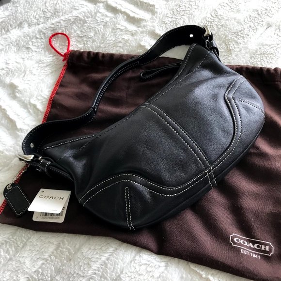 Coach Handbags - Coach Small Black Leather Hobo Handbag
